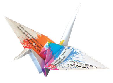 Unique origami crane business cards