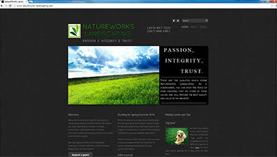 NatureWorks Landscaping website before redesign