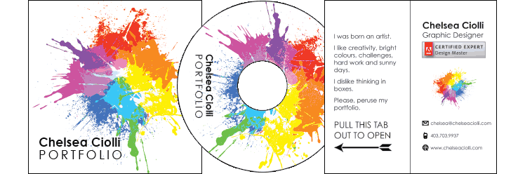 Chelsea Ciolli Portfolio CD label and envelope