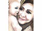 Acrylic Painting of a mother and her baby