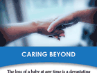 Caring Beyond Brochure with tear-off business card.