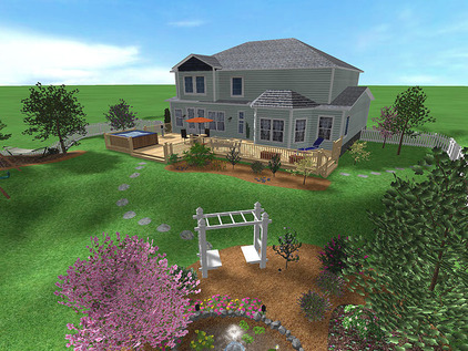 3D rendering generated with landscaping software